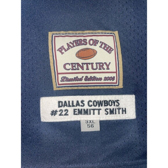 VTG Players of The Century Sewn Jersey Emmitt Smith #22 Cowboys Mens 2XL 52 Blue - Picture 4 of 9